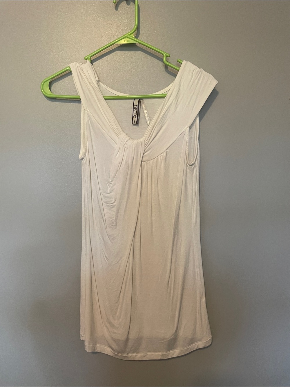 Kische White Draped Sleeveless Tank Top